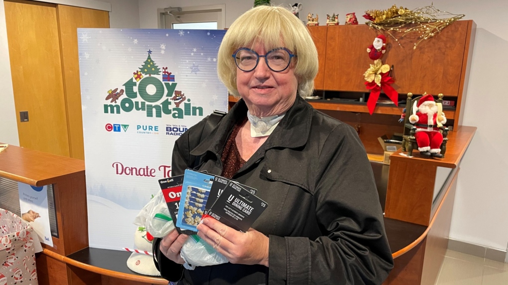 Jane Jackson has donated to Toy Mountain for more than a dozen years, and today she brought in more than $1,200 in gift cards and donated double that online! 