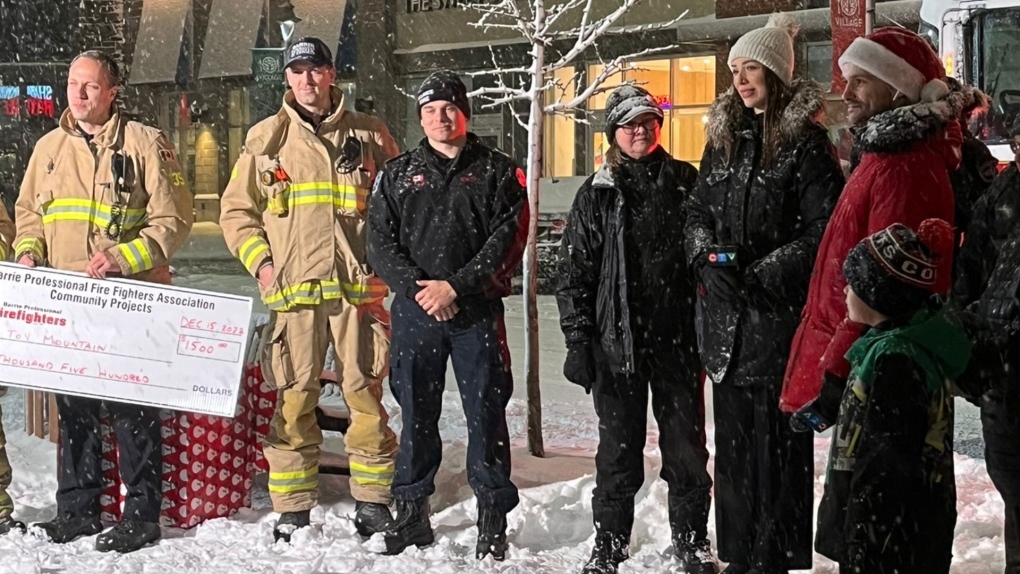 This year, the Barrie Firefighters Community Project, which always donates to the campaign, brought forth a cheque for $1,500, along with new, unwrapped toys for kids and teens this holiday season.