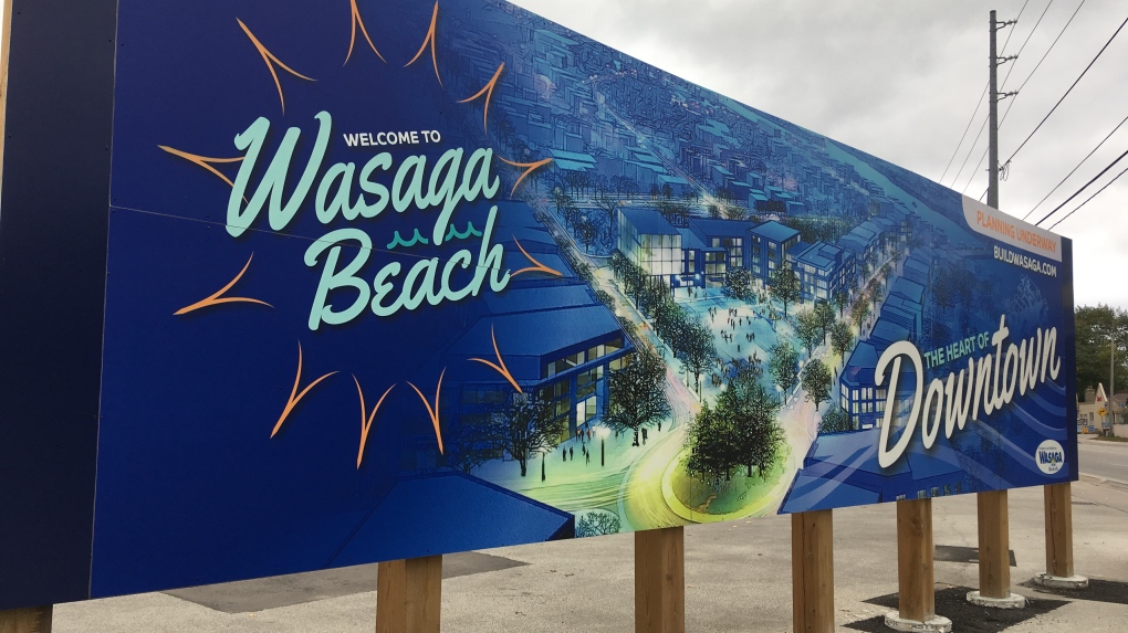 Wasaga Beach, Ont. sign as seen on Thursday, October 11, 2018. (CTV News/KC Colby)
