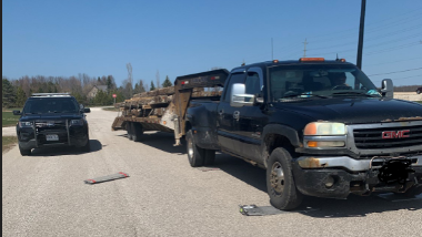 Huronia West OPP conducted a safety blitz of commercial vehicles in Wasaga Beach on June 22, 2021 (OPP/Supplied)