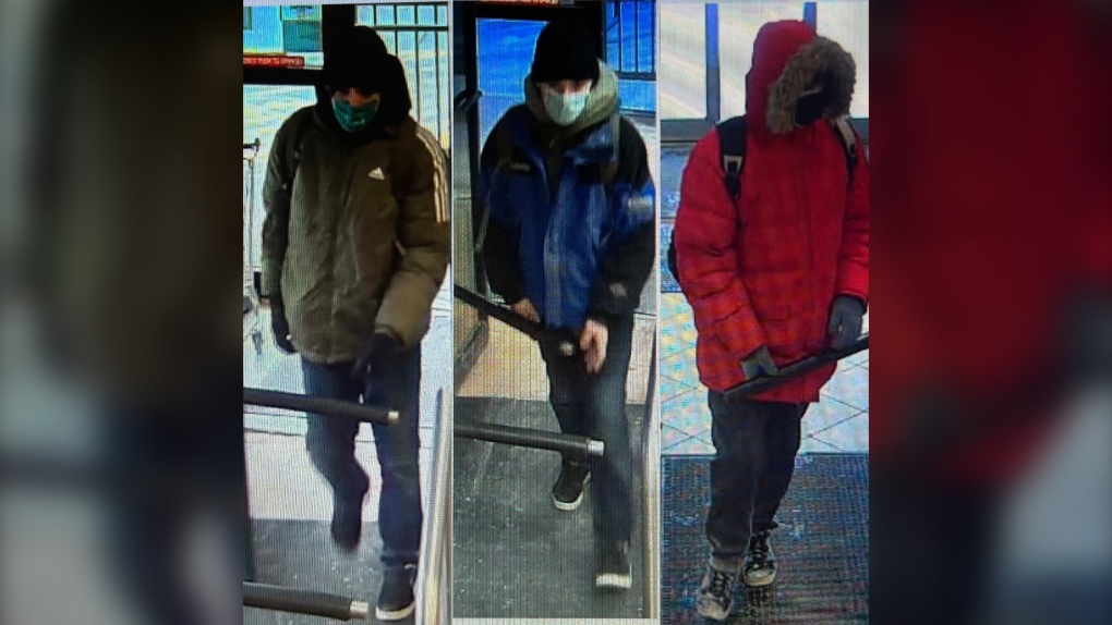 Police release images of a man accused of stealing alcohol from various LCBO locations in Barrie, Ont. (Barrie Police Services)
