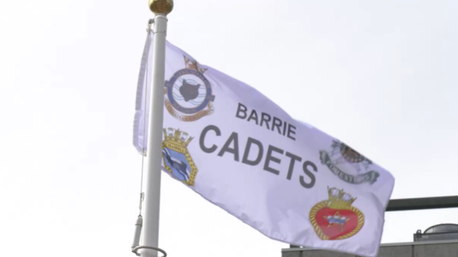 A flag-raising ceremony was held to mark the beginning of cadets week in Barrie on Sat., Oct. 1 (Steve Mansbridge/CTV News).  