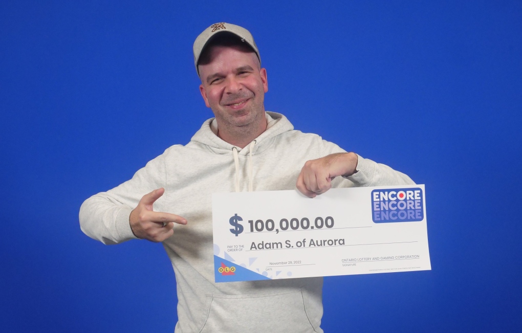 Adam Stesco of Aurora won $100,000 after matching the last six of seven Encore numbers in the Oct. 14 Lotto Max draw. (Provided/OLG)