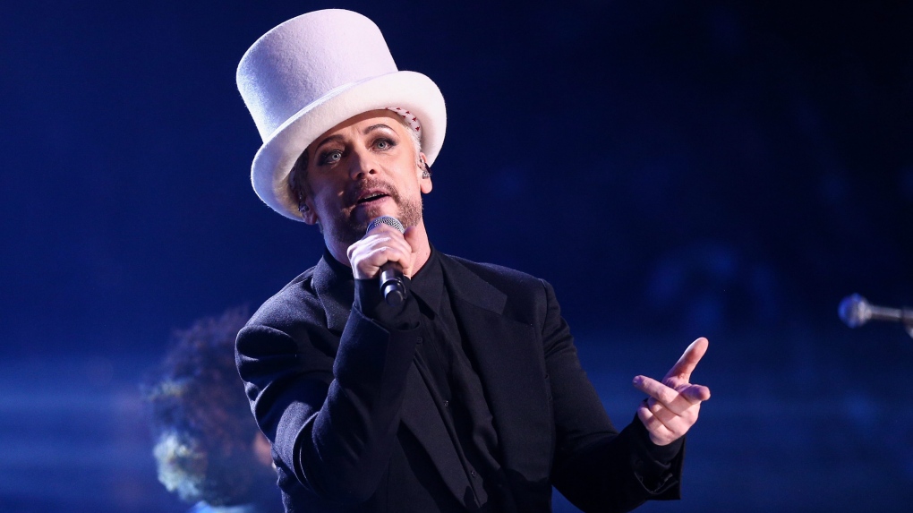 In this Feb. 20, 2016 file photo, Boy George of Culture Club performs on stage at the iHeart80s Party held at The Forum in Inglewood, Calif. (John Salangsang / Invision / AP) 