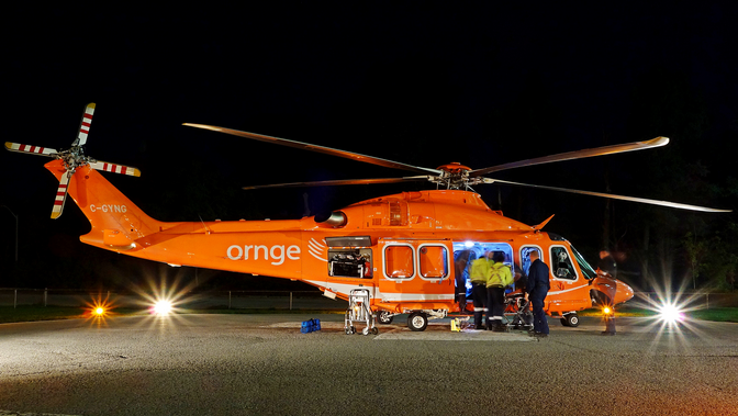 Ornge air ambulance loads a patient for transfer -FILE IMAGE. (Tom Podolec / CTV News)