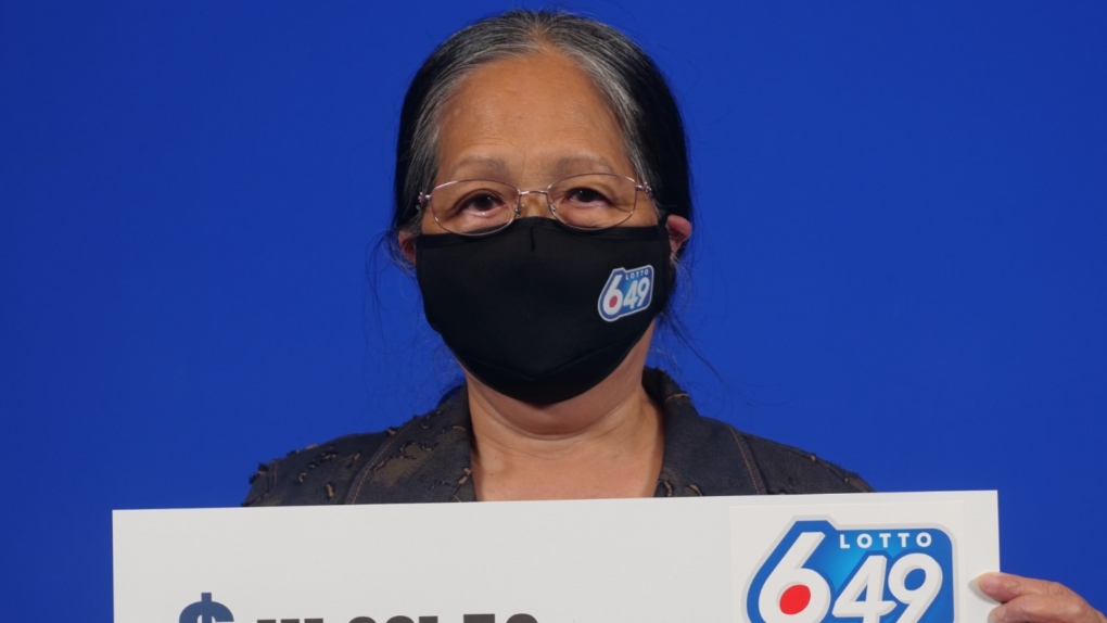 Luc-Hao Truong of Newmarket, Ont., at the OLG Prize Centre in Toronto, Ont. after winning the second prize in the Lotto 6/49 July 2, 2022 draw. (OLG) 