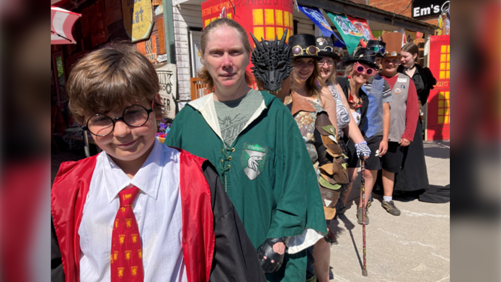 A row of wizards at the Coldwater Steampunk Festival running Aug 4,5, 2022 (CTV NEWS/KC COLBY)