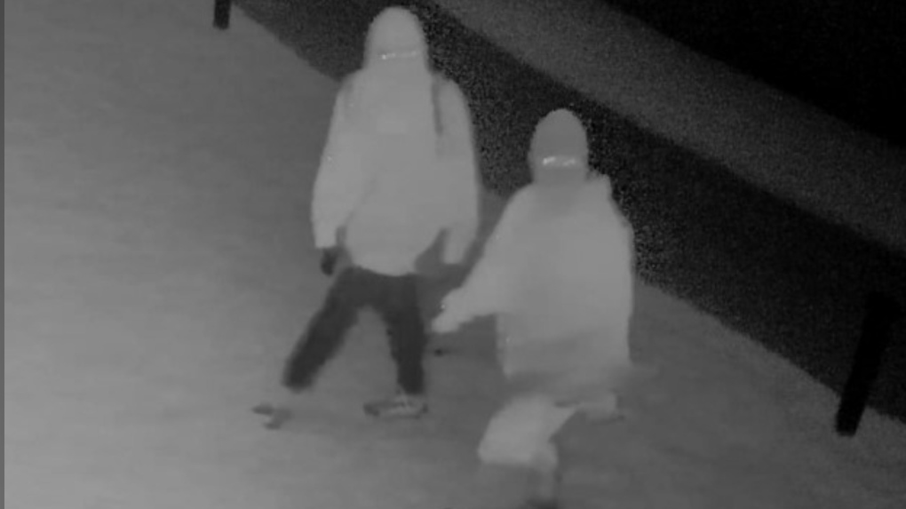 Police wish to identify the persons of interest captured on security footage on Aug. 29, 2022, in Oro-Medonte, Ont. (Supplied)