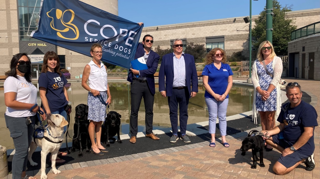 An official flag raising and proclamation for the campaign was made at Barrie City Hall on Fri., Sept 9. (K.C. Colby /CTV News). 