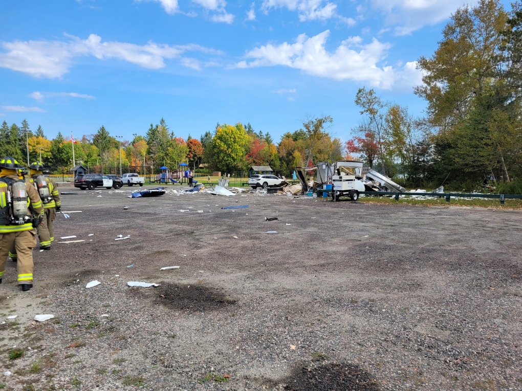 A photo of the aftermath of the explosion, taken on Sun., Oct. 1 (Courtesy: Gravenhurst Fire/X). 