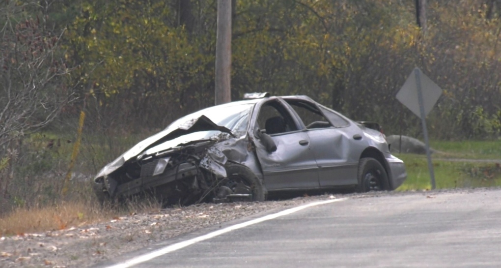 A photo of the vehicle that was involved in the crash on Sat., Nov. 4, 2023 (Molly Frommer/CTV News). 