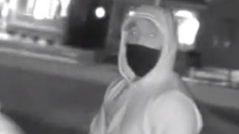 Police released an image of one person allegedly involved in a break-in at a home in the Tollendal area of Barrie, Ont., on Wed., Dec. 6, 2023. (Source: Barrie Police Services)