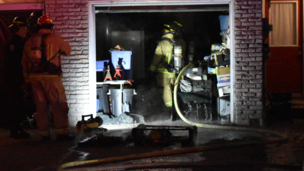 Barrie's fire department was called to a garage fire Fri., March 24, 2023. (Courtesy: Michael Chorney/At the Scene Photography)