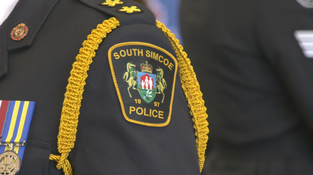 A South Simcoe Police officer's badge is show in this undated photo. (CTV News/Christian D'Avino)