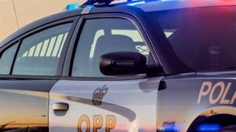 Ontario Provincial Police cruiser with lights flashing - File Image. (OPP Central Region)