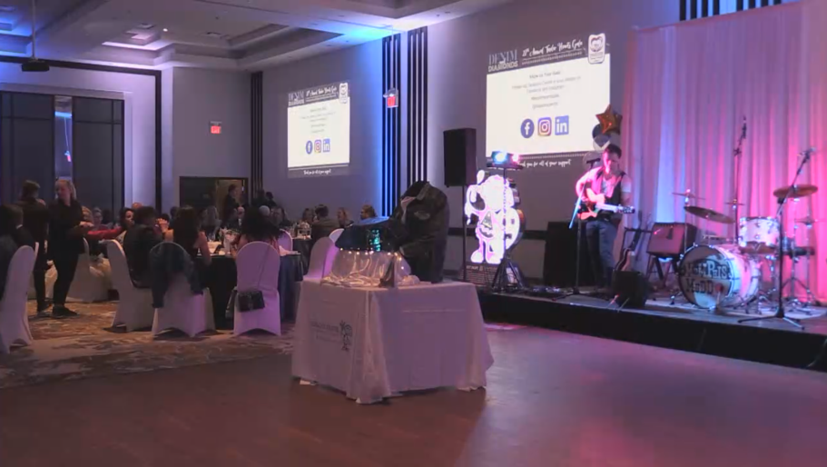 A musician performs at the 2023 Tender Hearts Gala benefiting the Seasons Centre for Grieving Children (Jonathan Guignard/CTV News Barrie) 