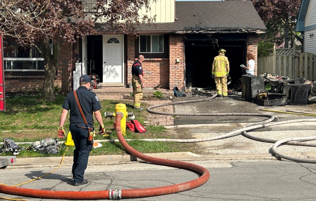Barrie fire crews battled a blaze at a five-bedroom boarding house on Gloria Street Friday, May 12, 2023. 