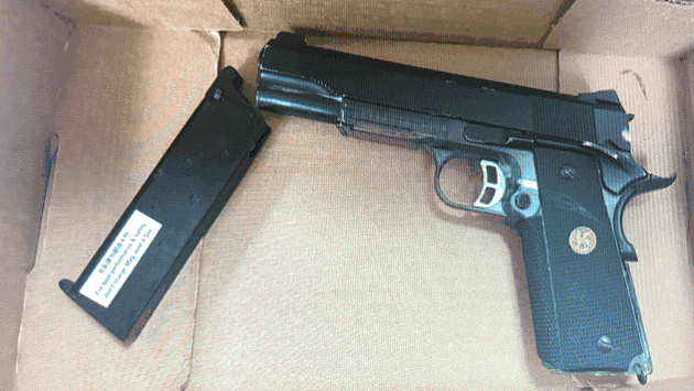 Police release an image of a replica firearm allegedly seized during a search of a Toronto residence. (Source: South Simcoe Police)