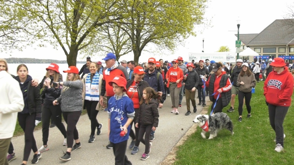 Hundreds of people participated in the 22nd annual BMO Walk So Kids Can Talk fundraiser in Barrie, Ont., on May 7, 2023. (CTV News/Molly Frommer)
