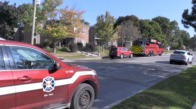 Fire crews on the scene of a fire on Sophia Street East on Sat., Sept. 23 (Steve Mansbridge/CTV News). 