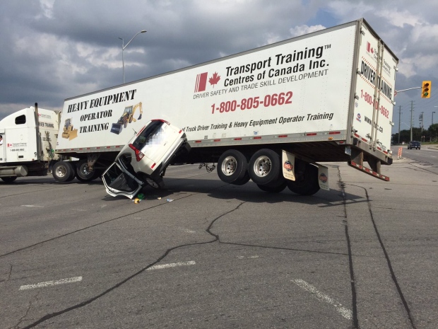 SUV lifted in south Barrie crash