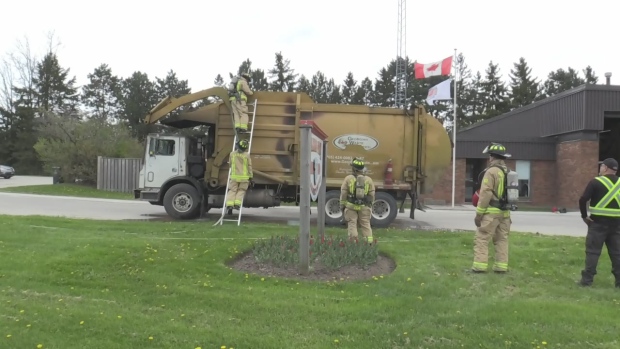 Garbage truck fire